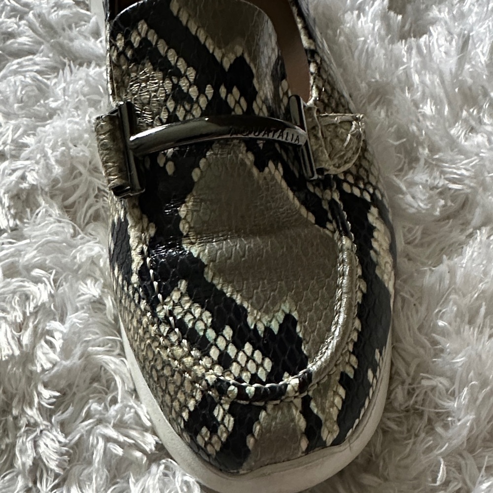 Aquatalia Beige and Black Patterned Loafers - Picture 6 of 7